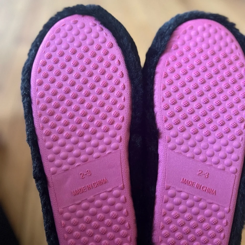 lol Surprise Bedroom Shoes Girls 2/3 Black Sparkling Black Pink NWOT